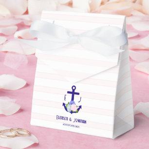 Nautical Floral Stripes Wedding Favour Box