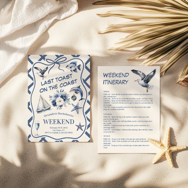 Nautical Florals and Ocean Icons Bachelorette Invitation (Creator Uploaded)