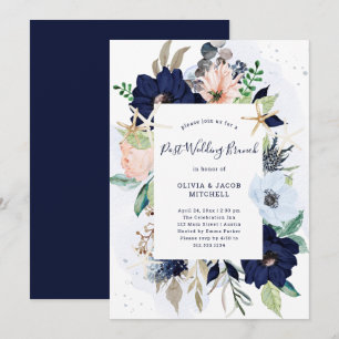 Nautical Flowers   Post Wedding Brunch Invitation