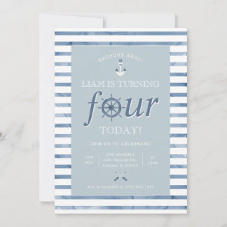Nautical Fourth Birthday Invitation