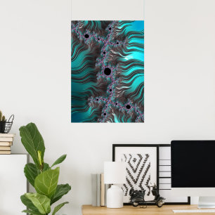 Nautical Fractal Abstract Underwater Landscape Poster