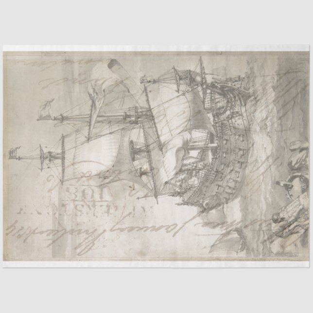 Nautical Furniture Decoupage Tissue Paper (Front)