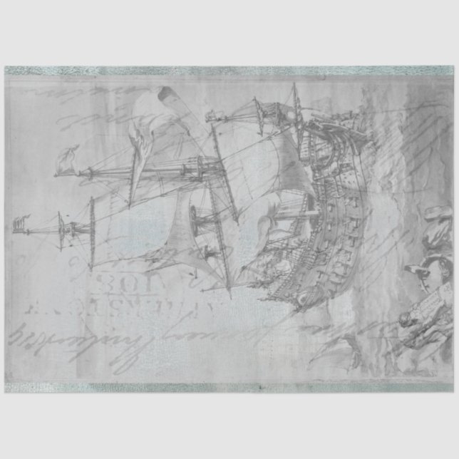 Nautical Furniture Decoupage Tissue Paper (Front)