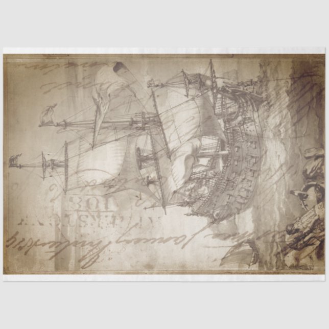 Nautical Furniture Decoupage Tissue Paper (Front)