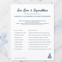 Nautical Game Sheet: Sea Lore & Superstitions