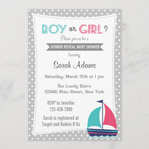 Nautical Gender Reveal Party Invitation Neutral
