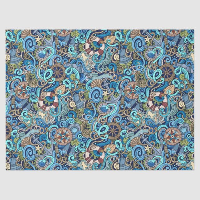 Nautical Gift Wrap Tissue Tissue Paper (Front)