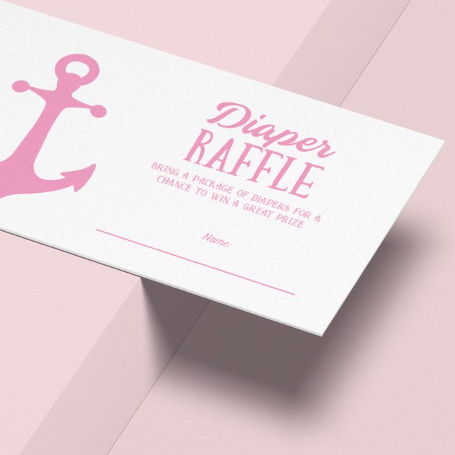 Nautical Girl Baby Shower Diaper Raffle Enclosure Card (Creator Uploaded)