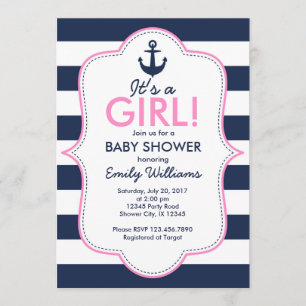 Nautical Girl Baby Shower invitation