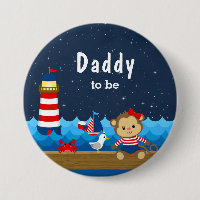 Nautical Girl Monkey Red and Navy Daddy To Be
