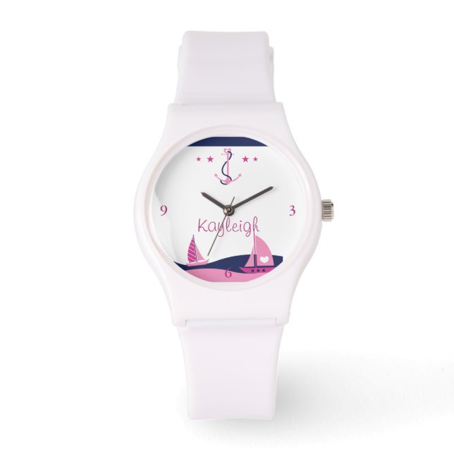 Nautical Girl Personalised Watch (Front)