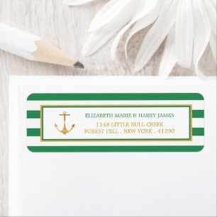 Nautical Gold Anchor, Sea Green & Gold Wedding