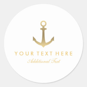 Nautical Gold Anchor Sticker