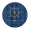 Nautical Gold Boat Wheel,Navy Blue 