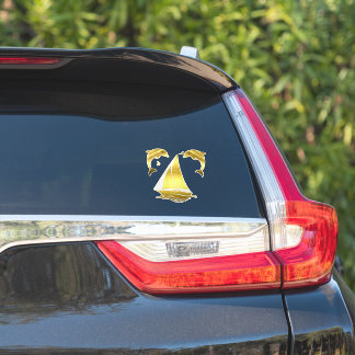 Nautical gold tone dolphin/porpoise + sailboat