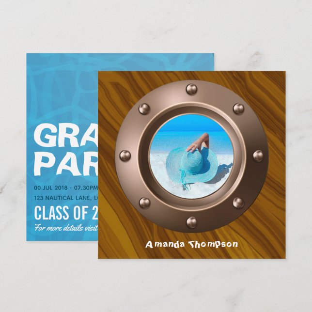 Nautical Graduation Party Invitation (Front/Back)