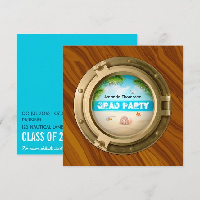 Nautical Graduation Party Invitation (Front/Back)