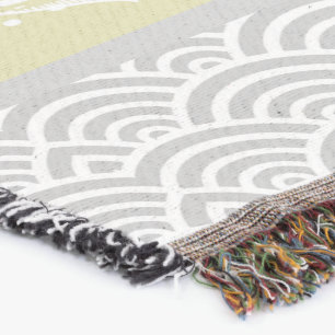 Nautical Grey Anchor Fish Weather Vane Pattern Throw Blanket