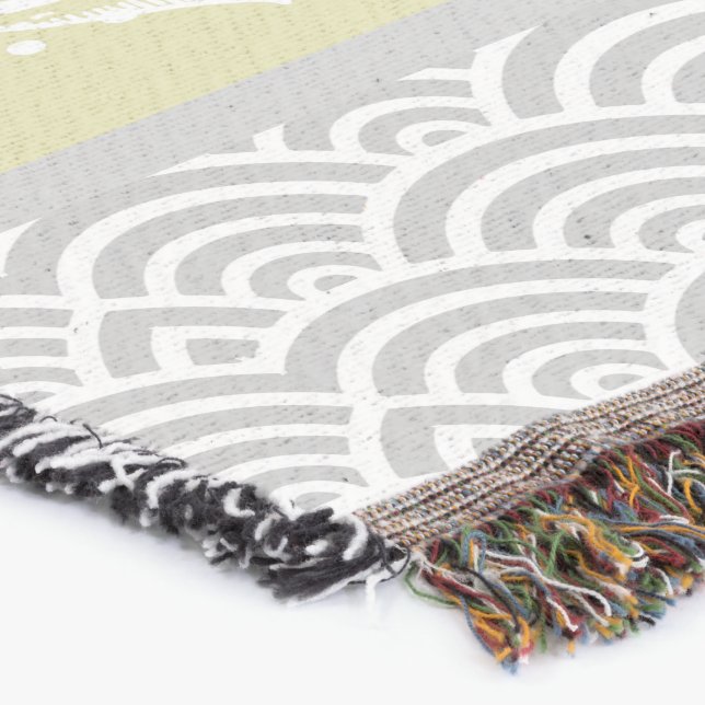 Nautical Grey Anchor Fish Weather Vane Pattern Throw Blanket (Corner)