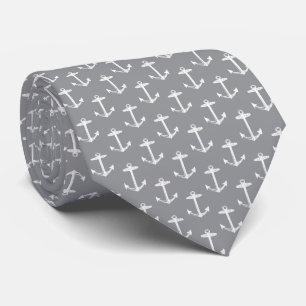 Nautical Grey Anchor Tie
