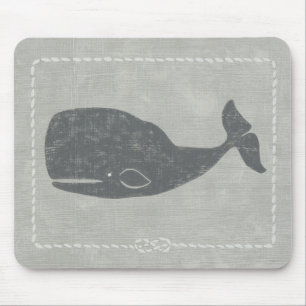 Nautical Grey Whale Mouse Mat