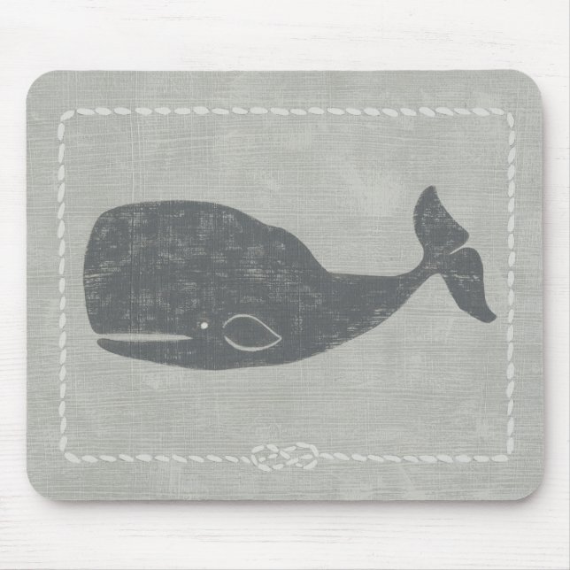 Nautical Grey Whale Mouse Mat (Front)