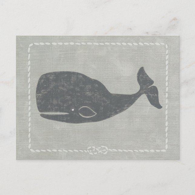 Nautical Grey Whale Postcard (Front)