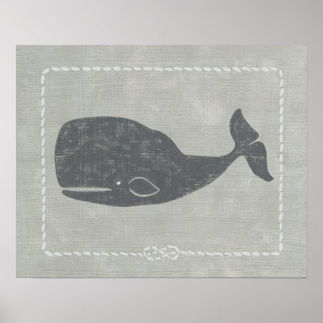 Nautical Grey Whale Poster (Front)