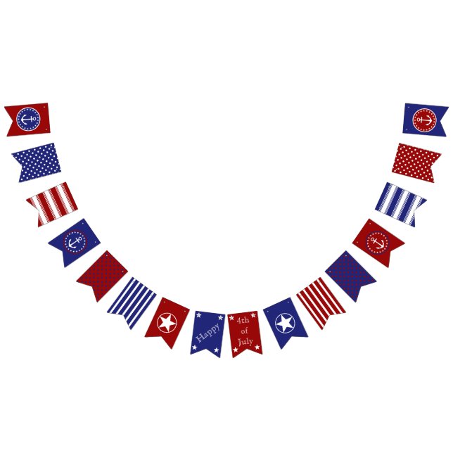 Nautical Happy 4th of July Bunting (All)