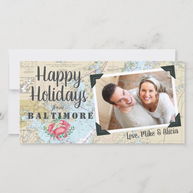 Nautical Happy Holidays from Baltimore Holiday Card (Front)