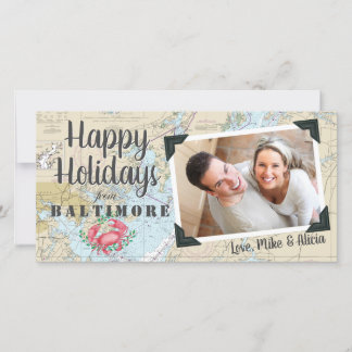 Nautical Happy Holidays from Baltimore Holiday Card
