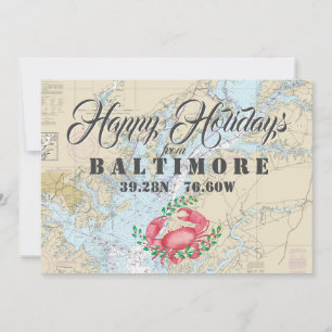 Nautical Happy Holidays from Baltimore Holiday Card