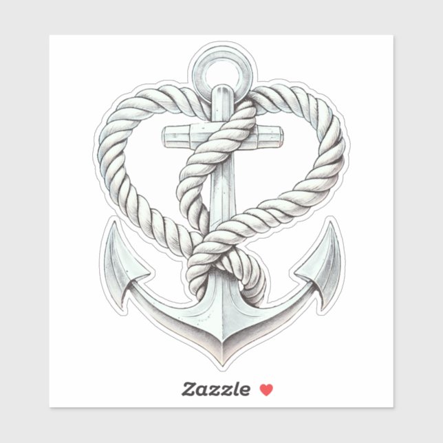 Nautical Heart Rope Anchor Coastal Wedding (Sheet)