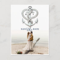 Nautical Heart Rope Anchor Photo Save the Date