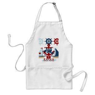 Nautical Hello Sailor Anchor Sail Boat Design Standard Apron