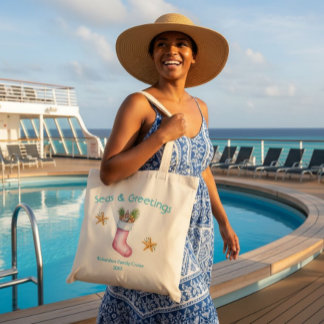 Nautical Holiday Stocking Tote Bag