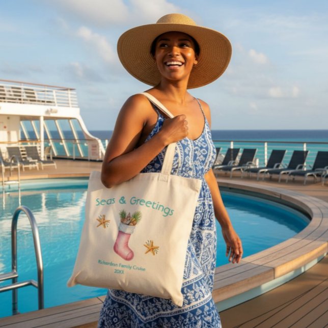 Nautical Holiday Stocking Tote Bag (Creator Uploaded)