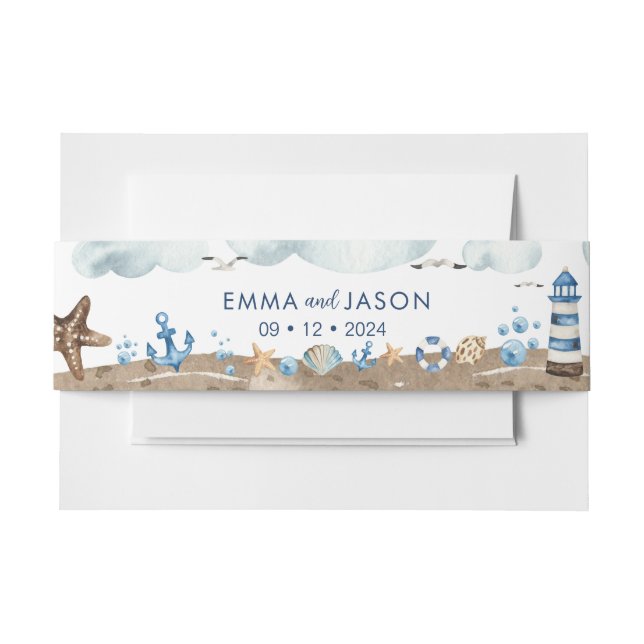 Nautical Invitation Belly Band (Front Example)