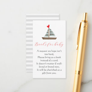 Nautical It´s A Boy Watercolor Baby Shower Enclosure Card