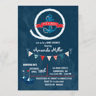 Nautical It's a Boy Baby Shower Invitation