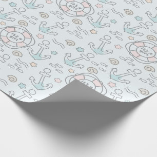 Nautical It's A Girl Wrapping Paper