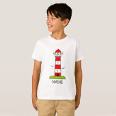 Nautical kids clothing | Maine lighthouse cartoon T-Shirt (Front Full)
