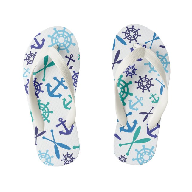Nautical Kid's Flip Flops (Footbed)
