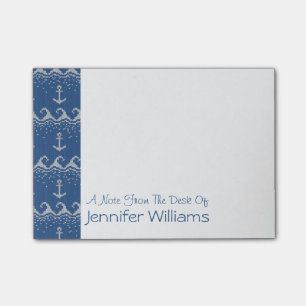 Nautical Knit Pattern Add Your Name Post-it Notes