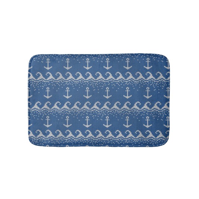 Nautical Knit Pattern Bath Mat (Front)