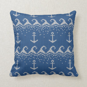 Nautical Knit Pattern Cushion