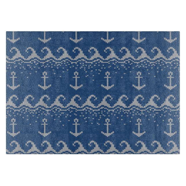 Nautical Knit Pattern Cutting Board (Front)