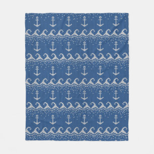 Nautical Knit Pattern Fleece Blanket