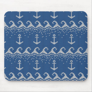 Nautical Knit Pattern Mouse Mat