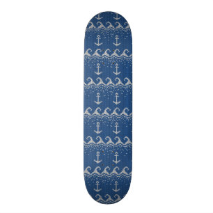 Nautical Knit Pattern Skateboard